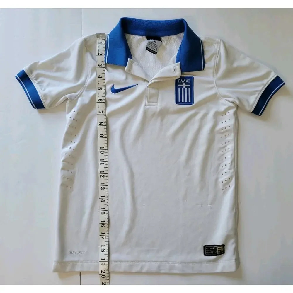 Greece National Team Boy S White 2014 Home Nike Dri-Fit Soccer Jersey World Cup